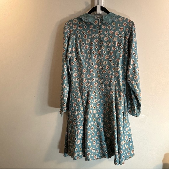 LITTLE PHOOL Sz XL Mini Dress Floral Buttoned Made in India 100% Rayon NEW - Picture 9 of 14